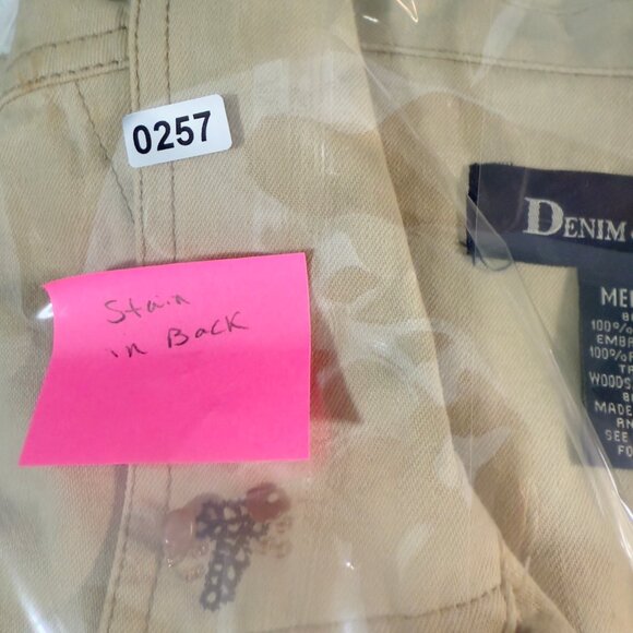 Y2K Denim & Co Women's Light Tan Western Beaded Button Up Shacket Size M - Picture 15 of 15